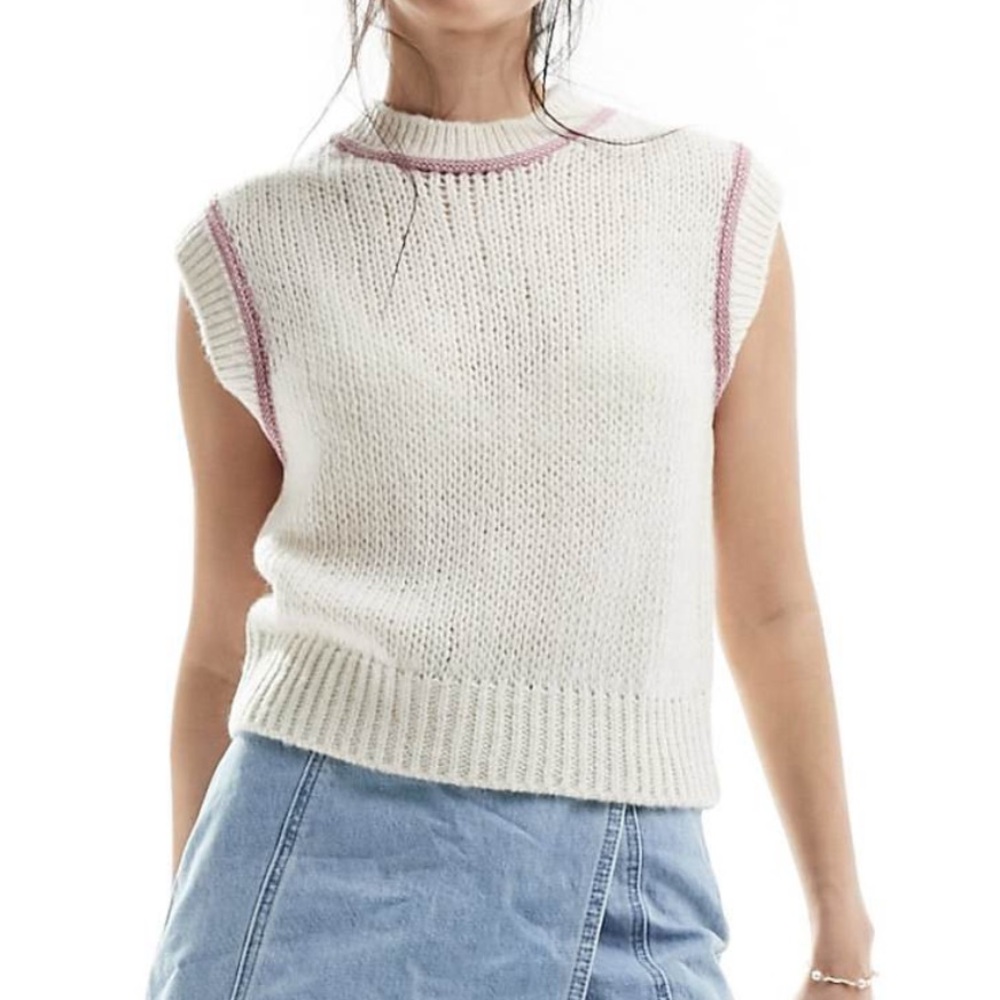 ASOS knit ivory sweater vest